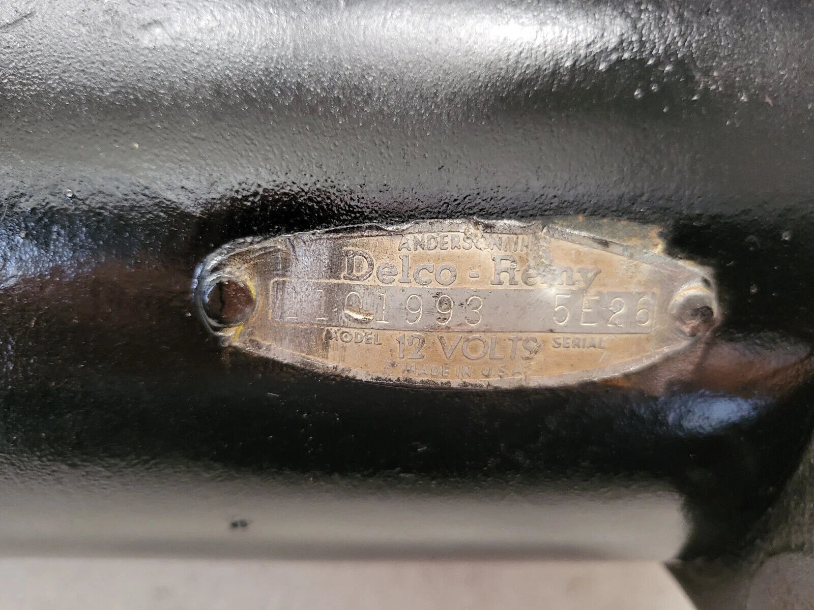 Restored Delco Generator Tag # 1101993 5E26 Date Coded