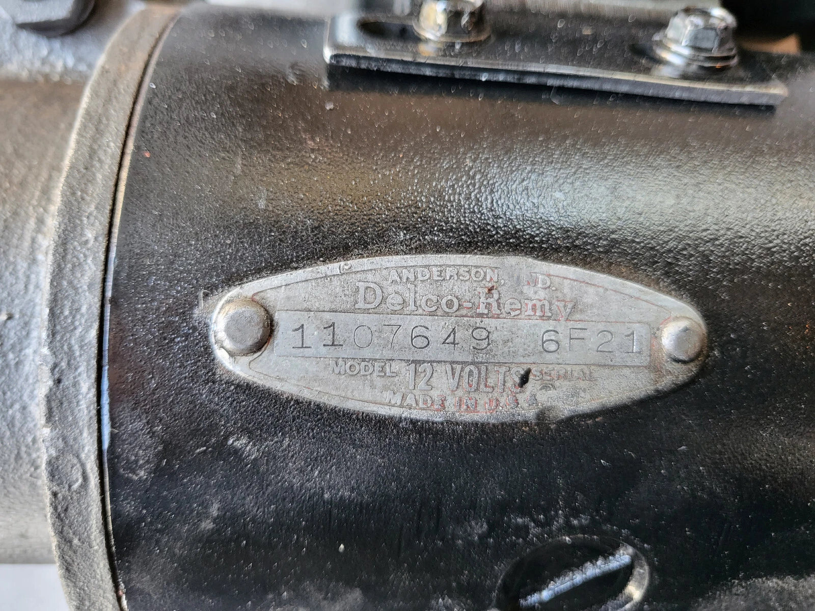 DELCO REMY STARTER CHEVY TRUCKS 1956 w/ A.T. # 1107649 6F21 CODE DATED RE-MAN'D