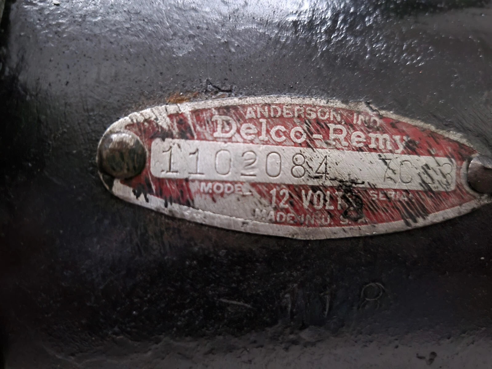 DELCO GENERATOR OEM TAG # 1102084 7C13 DATE CODED